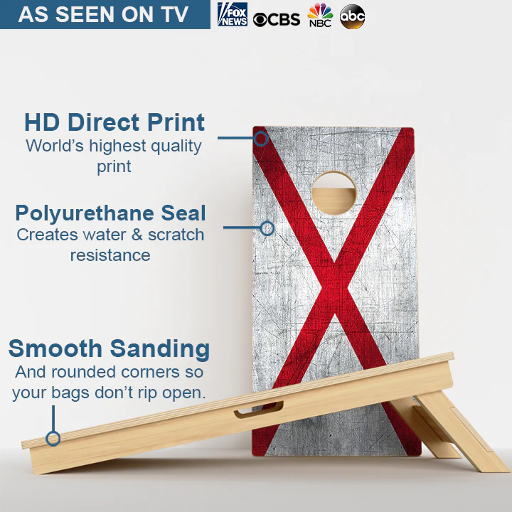 Alabama Flag Professional Cornhole Boards - Image 3