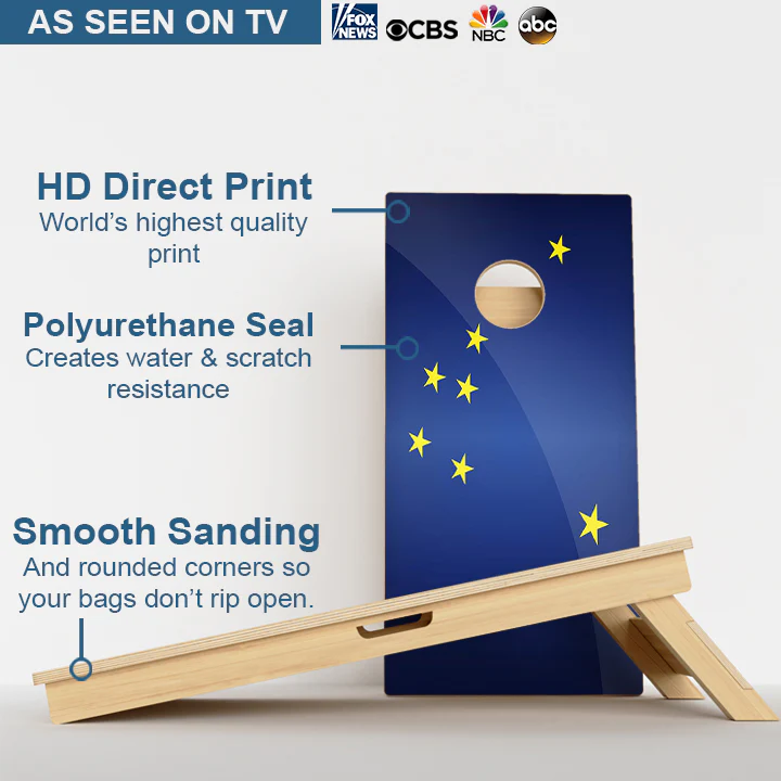 Alaska Flag Professional Cornhole Boards - Image 3