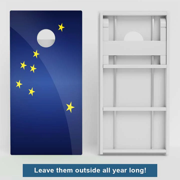 Alaska Flag Weather Proof Cornhole Boards - Image 2