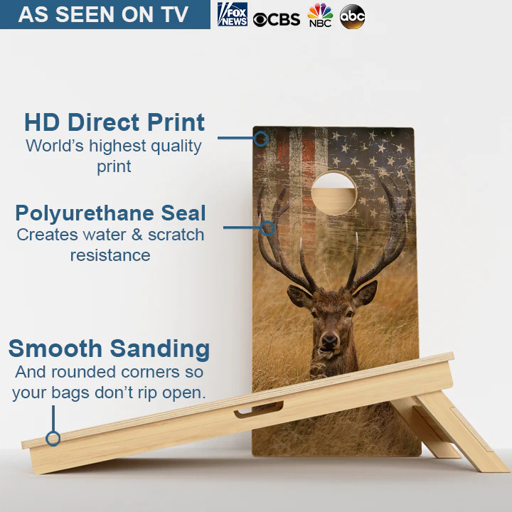 American Deer Flag Cornhole Boards - Image 3