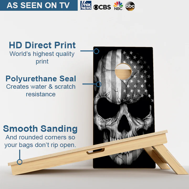 American Grey Skull Professional Cornhole Boards - Image 3