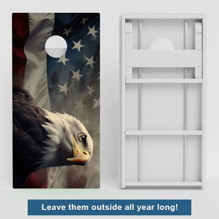 Bald Eagle American Flag Weather Proof Cornhole Boards - Image 2