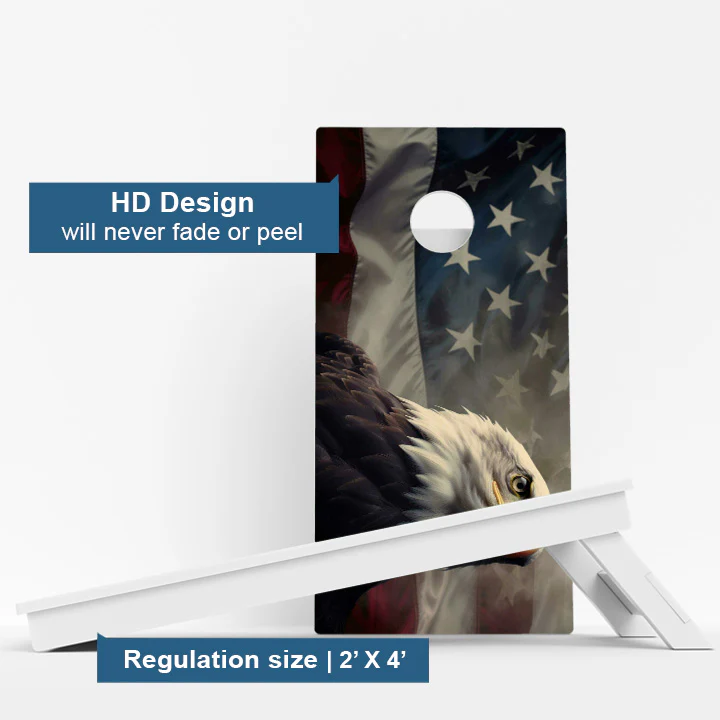 Bald Eagle American Flag Weather Proof Cornhole Boards - Image 3