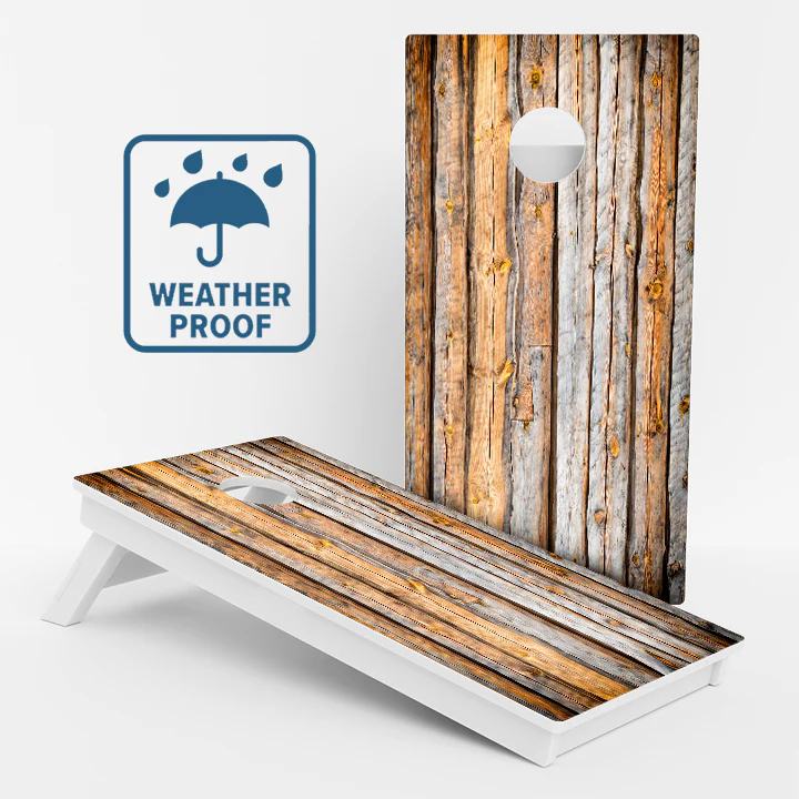 Bark Wood Grain Weather Proof Cornhole Boards