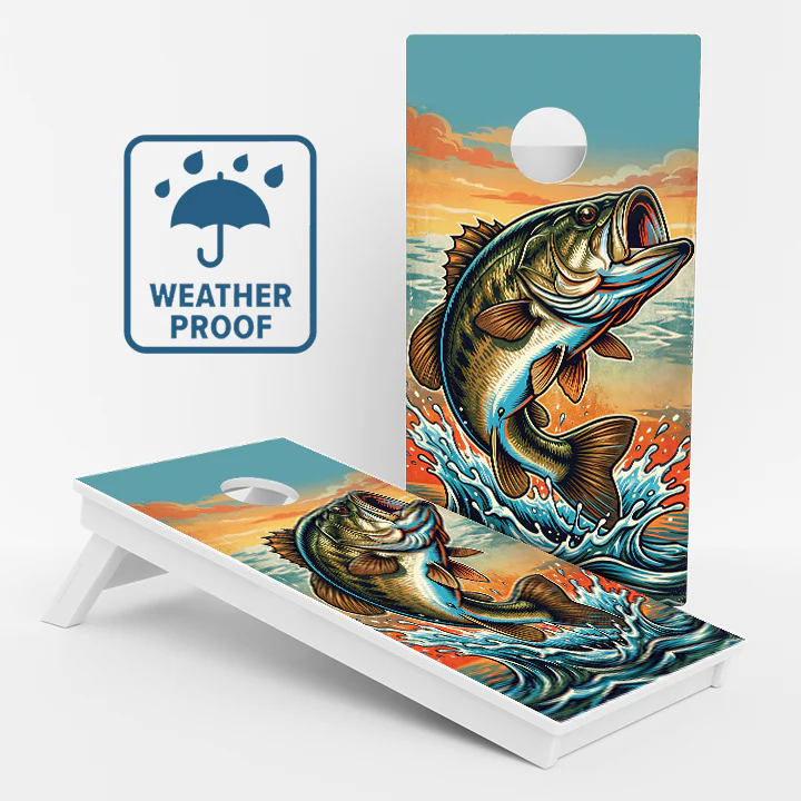 Bass Fishing Weather Proof Cornhole Boards