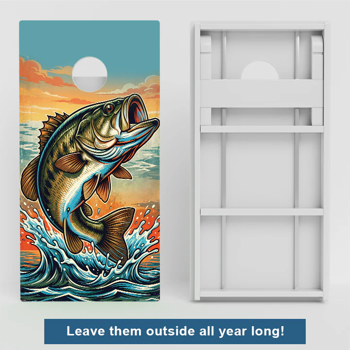 Bass Fishing Weather Proof Cornhole Boards - Image 2