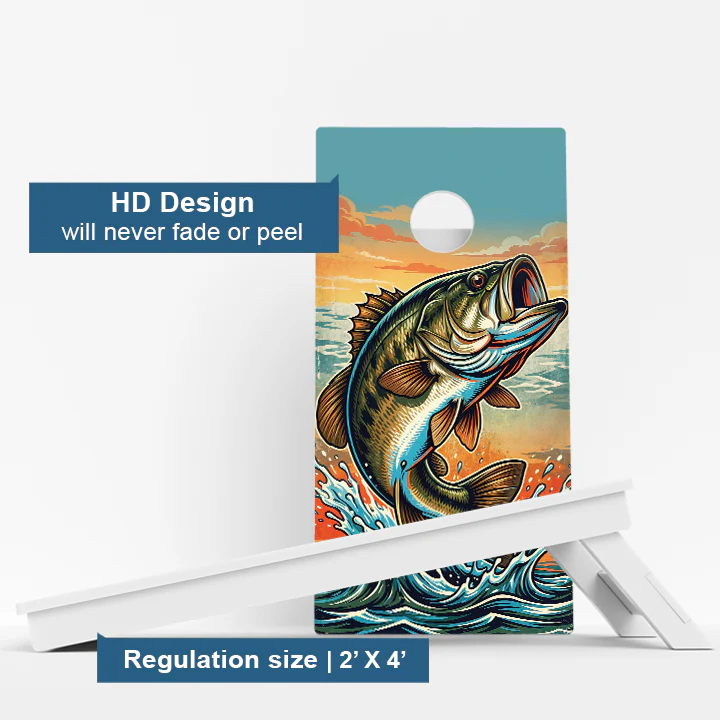 Bass Fishing Weather Proof Cornhole Boards - Image 3