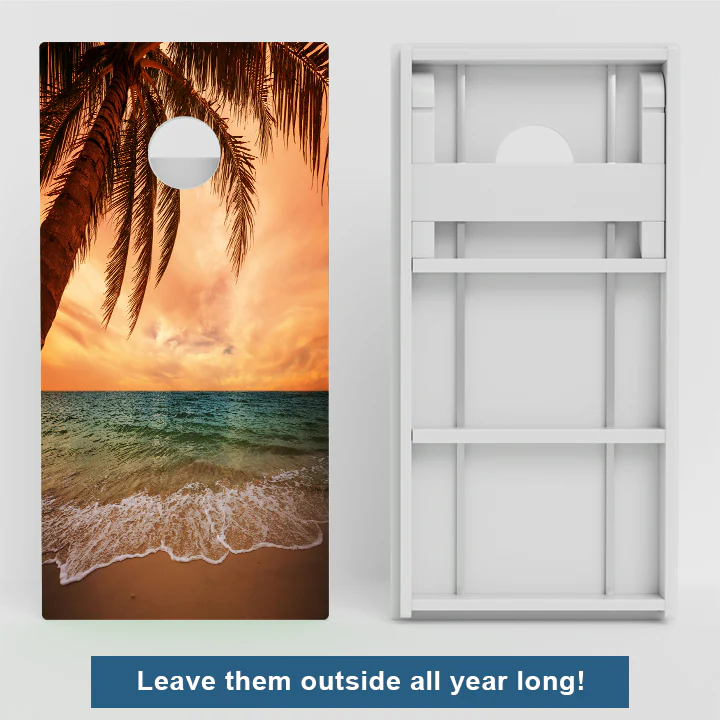 Beach Paradise Weather Proof Cornhole Boards - Image 2