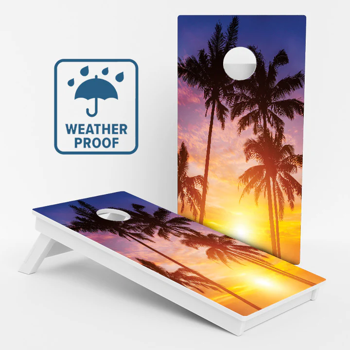Beach Paradise Weather Proof Cornhole Boards