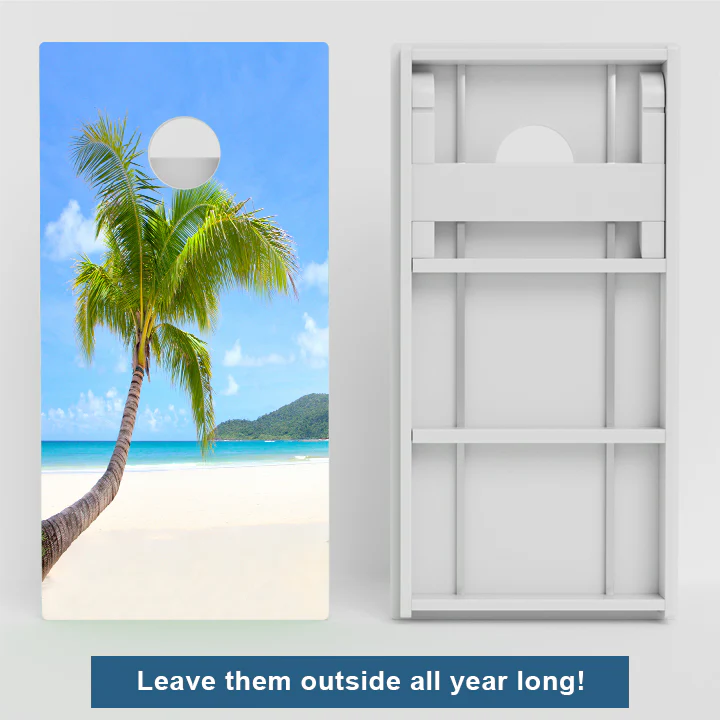 Beach Paradise Weather Proof Cornhole Boards - Image 2