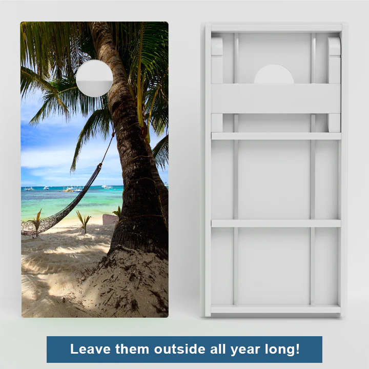 Beach Paradise Weather Proof Cornhole Boards - Image 2