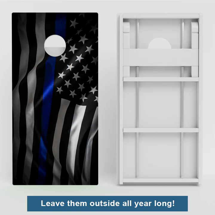 Blue Line Flag Weather Proof Cornhole Boards - Image 2