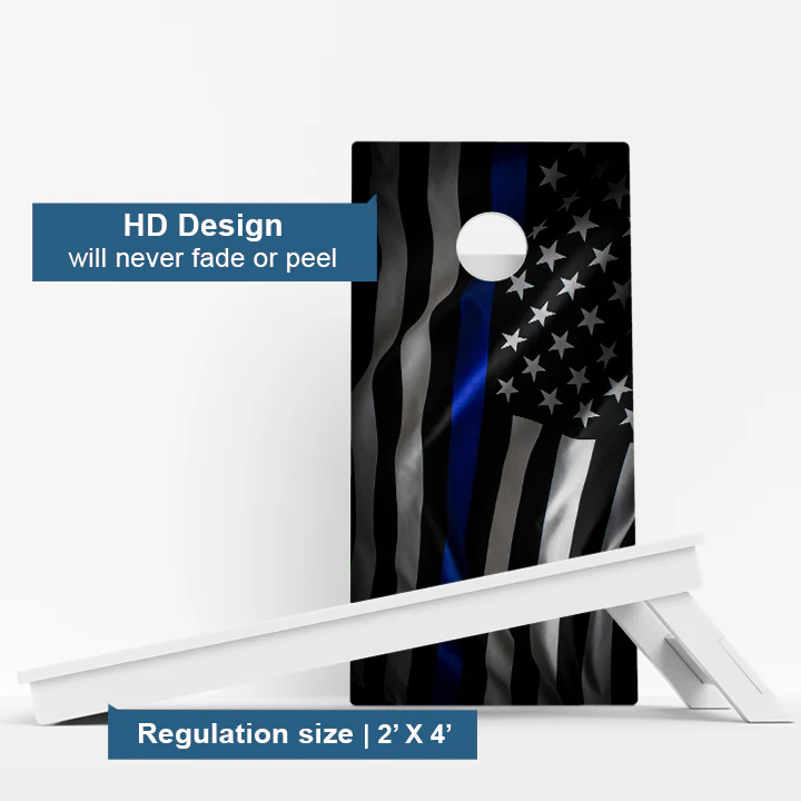 Blue Line Flag Weather Proof Cornhole Boards - Image 3