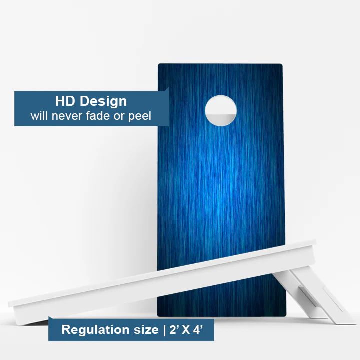 Blue Wood Grain Weather Proof Cornhole Boards - Image 3