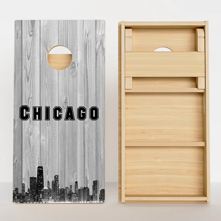 Chicago Black & White City Baseball Professional Cornhole Boards - Image 2