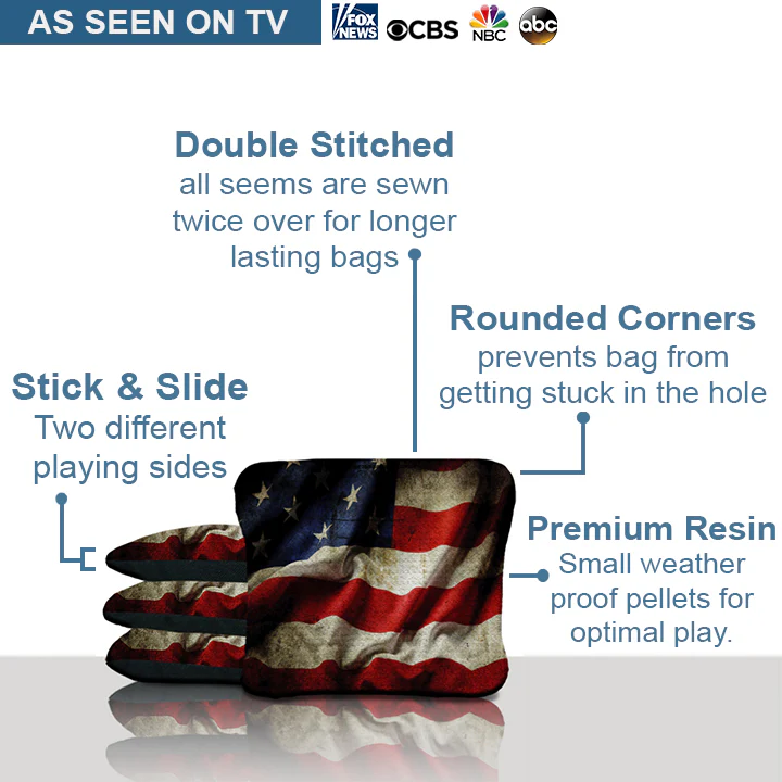 Wavy Vintage American Flag Cornhole Bags - Image 2