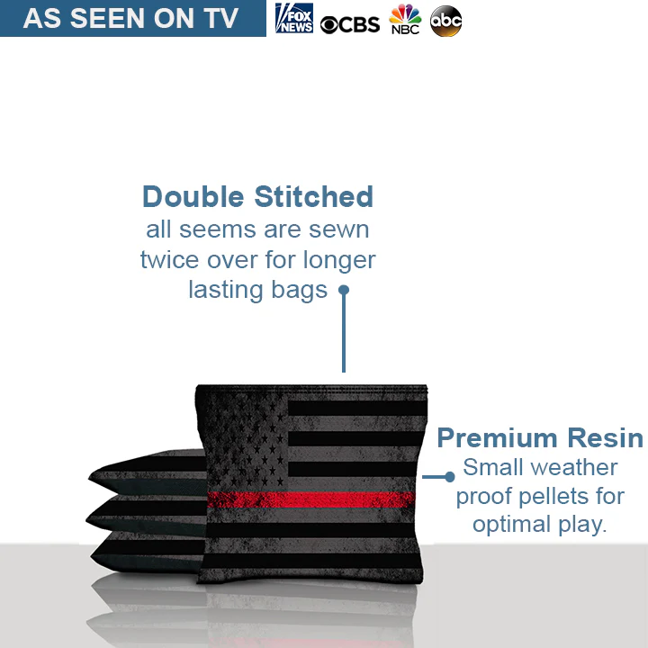 Thin Red Line American Flag Cornhole Bags - Image 4