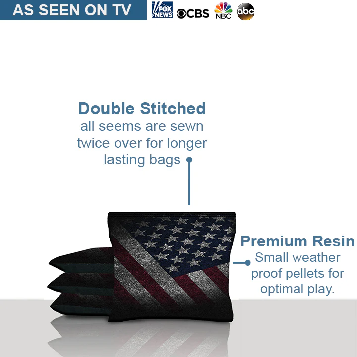 American Flag Dark Fade Cornhole Bags - Image 4