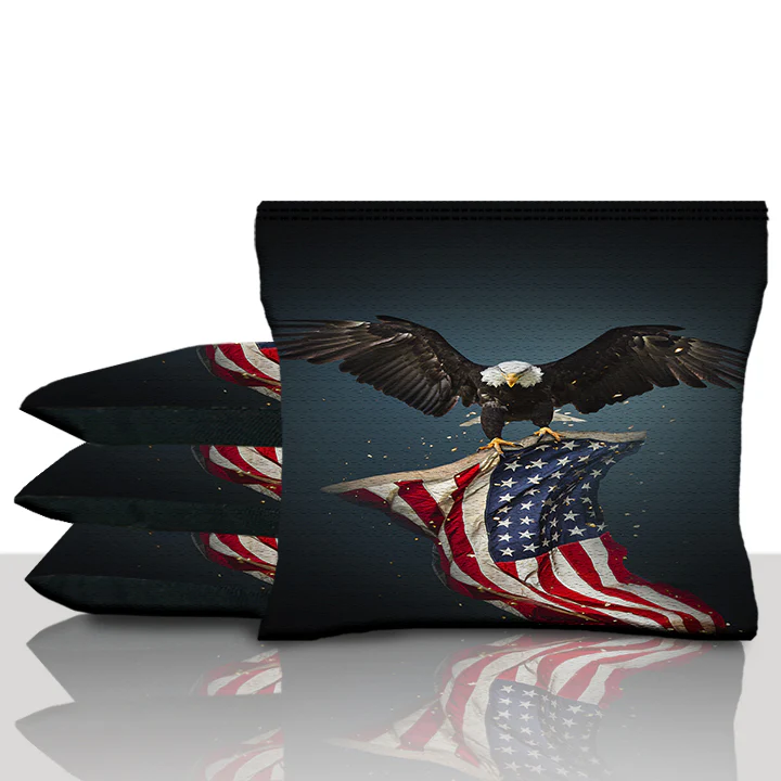 Eagle Carrying American Flag Cornhole Bags - Image 3