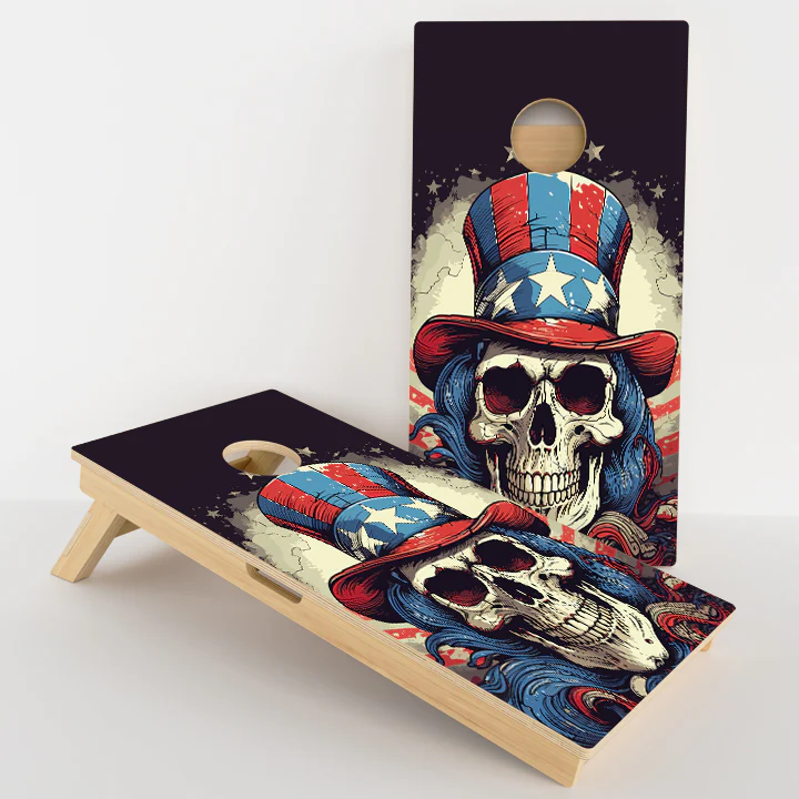 Uncle Sam Skull Professional Cornhole Boards