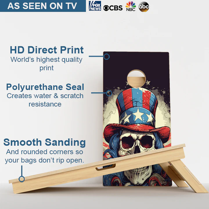 Uncle Sam Skull Professional Cornhole Boards - Image 3