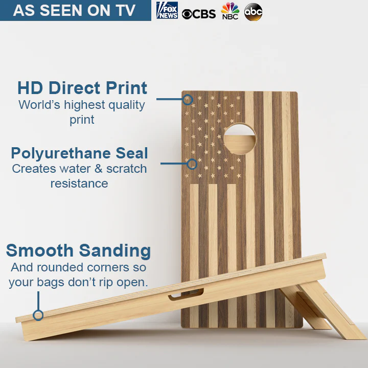 Wood American Flag Professional Cornhole Boards - Image 3