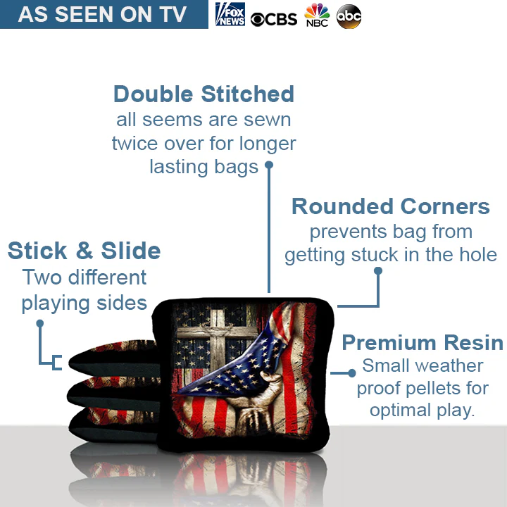 American Flag Cross Cornhole Bags - Image 2