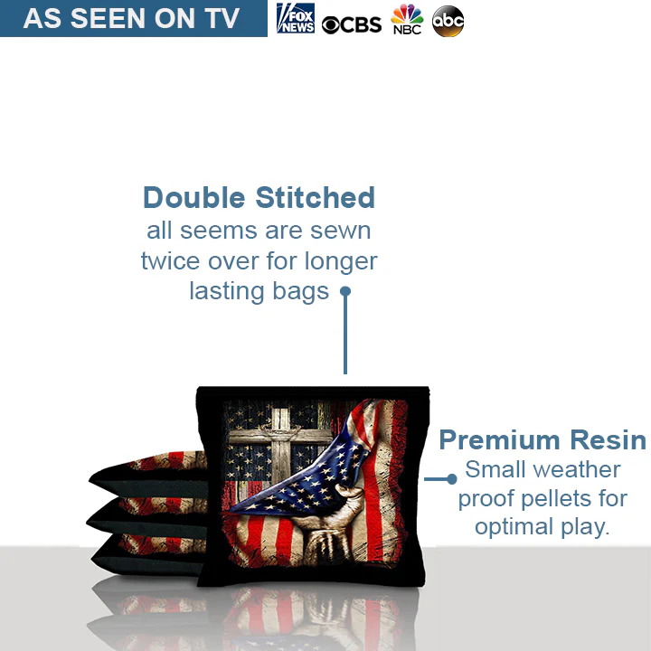 American Flag Cross Cornhole Bags - Image 4