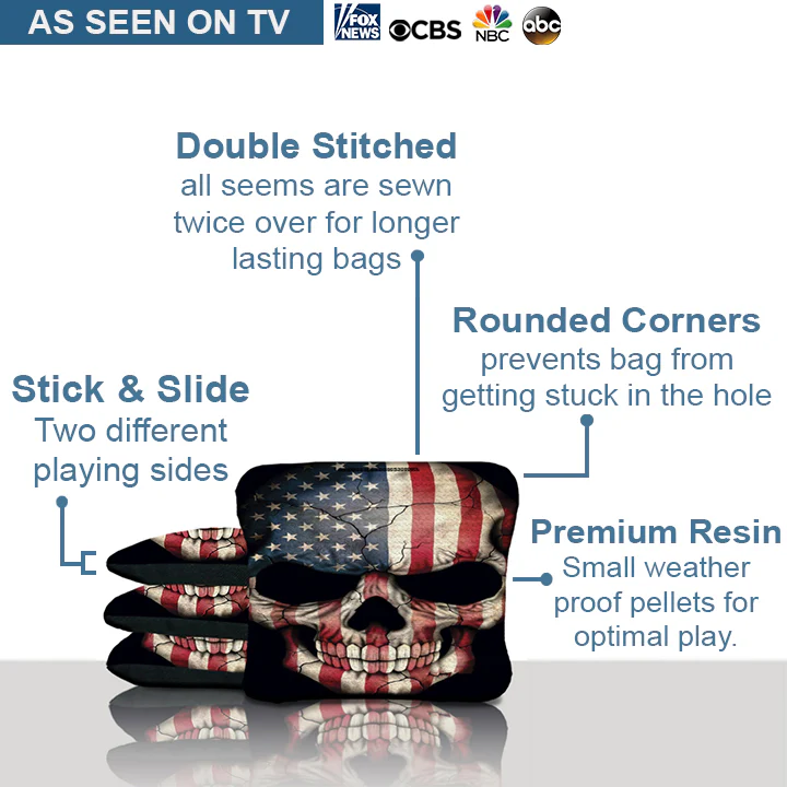 American Flag Punisher Skull Cornhole Bags - Image 2
