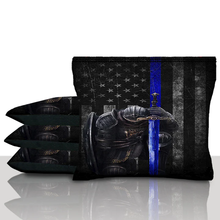 Thin Blue Line Knight Cornhole Bags - Image 3