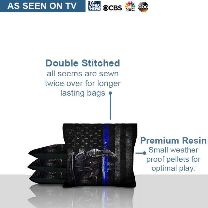 Thin Blue Line Knight Cornhole Bags - Image 4