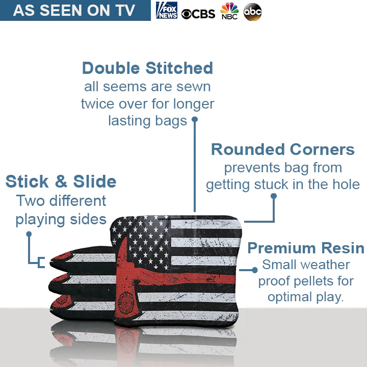 American Flag Red Line Axe Cornhole Bags - Image 2