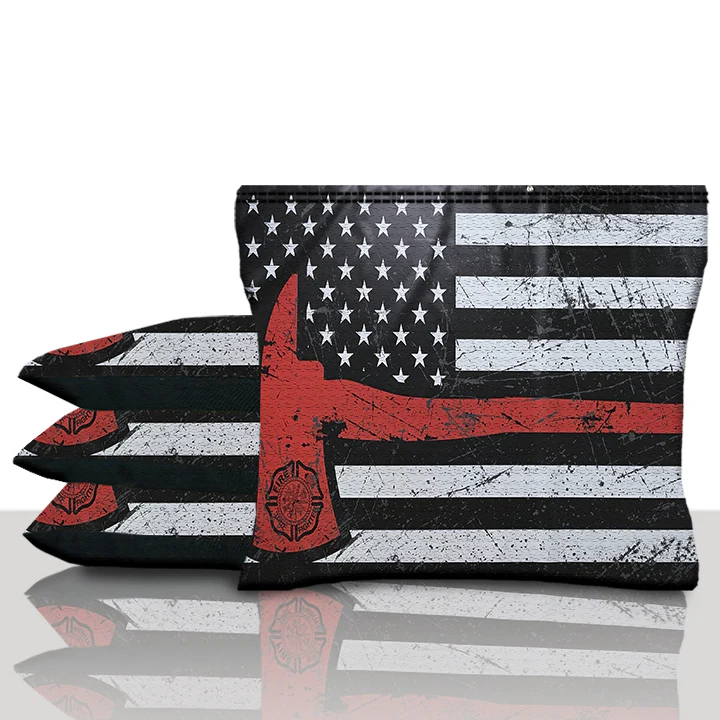 American Flag Red Line Axe Cornhole Bags - Image 3