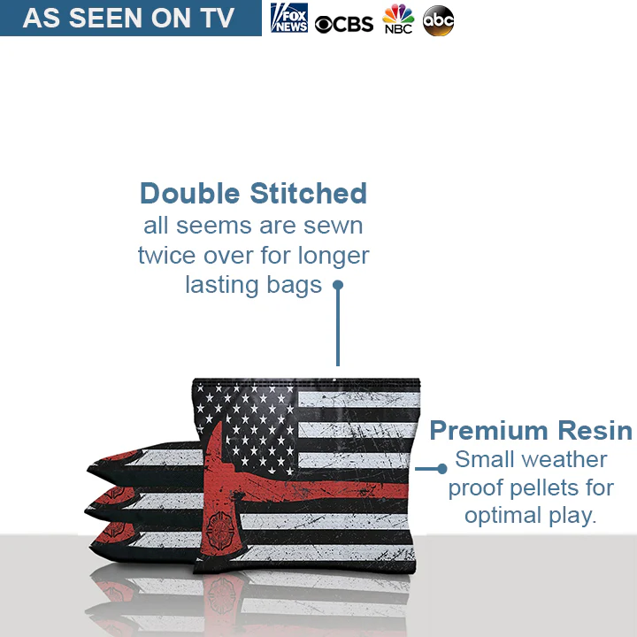 American Flag Red Line Axe Cornhole Bags - Image 4