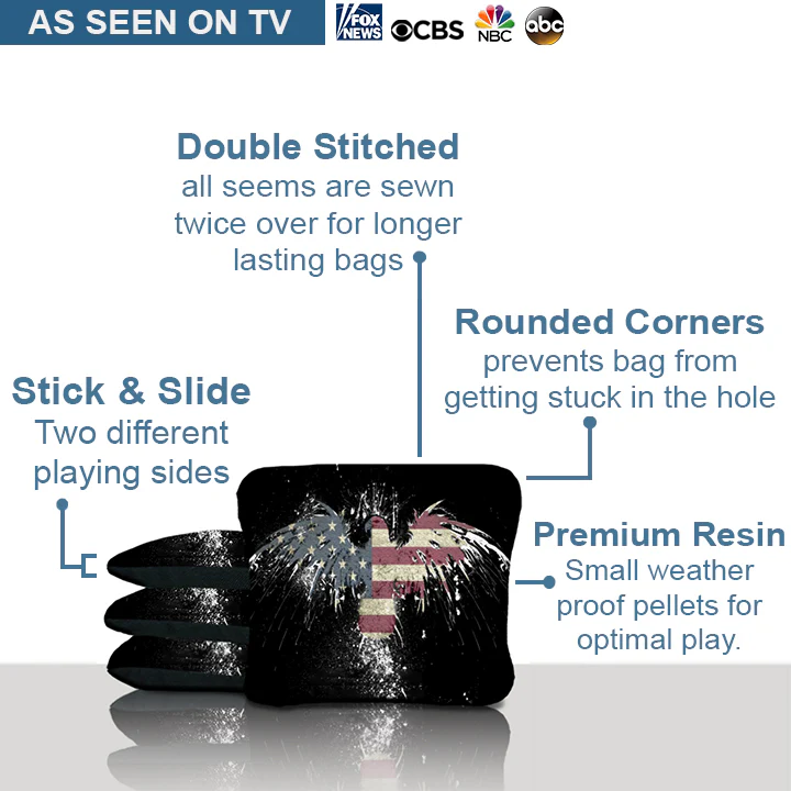 American Flag Rustic Eagle Cornhole Bags - Image 2