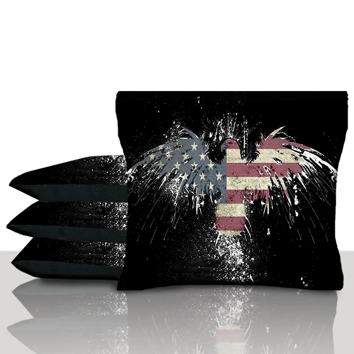 American Flag Rustic Eagle Cornhole Bags - Image 3