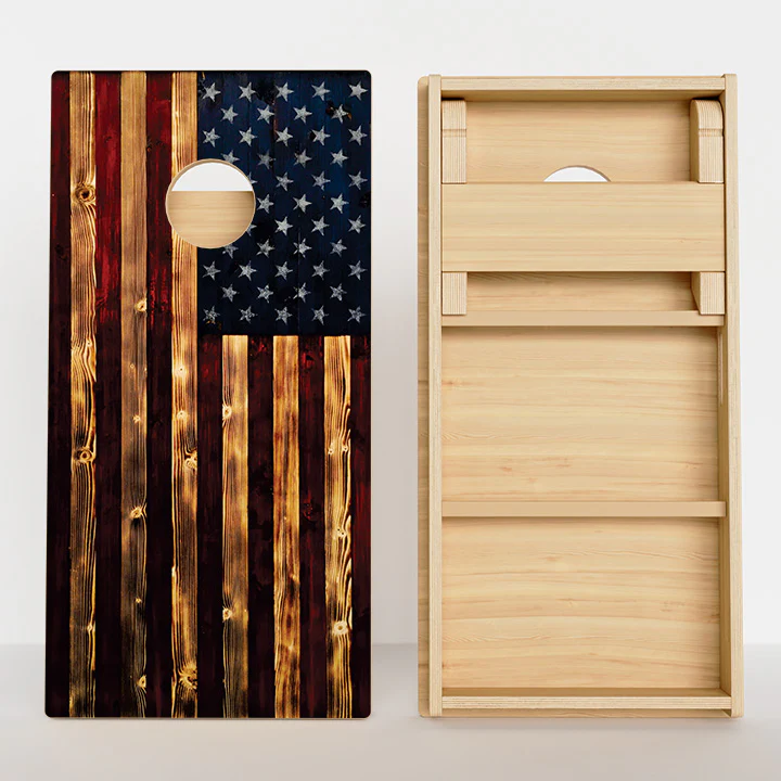 Rustic American Flag Professional Cornhole Boards - Image 2