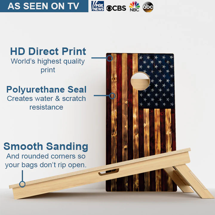 Rustic American Flag Professional Cornhole Boards - Image 3