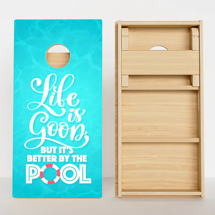 Life Is Good But It's Better By The Pool Professional Cornhole Boards - Image 2