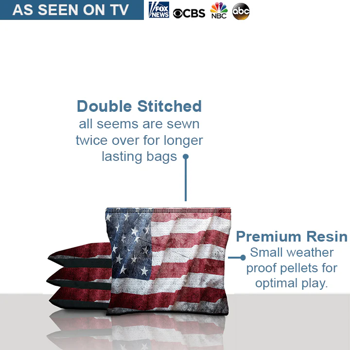 Rustic American Flag Cornhole Bags - Image 4