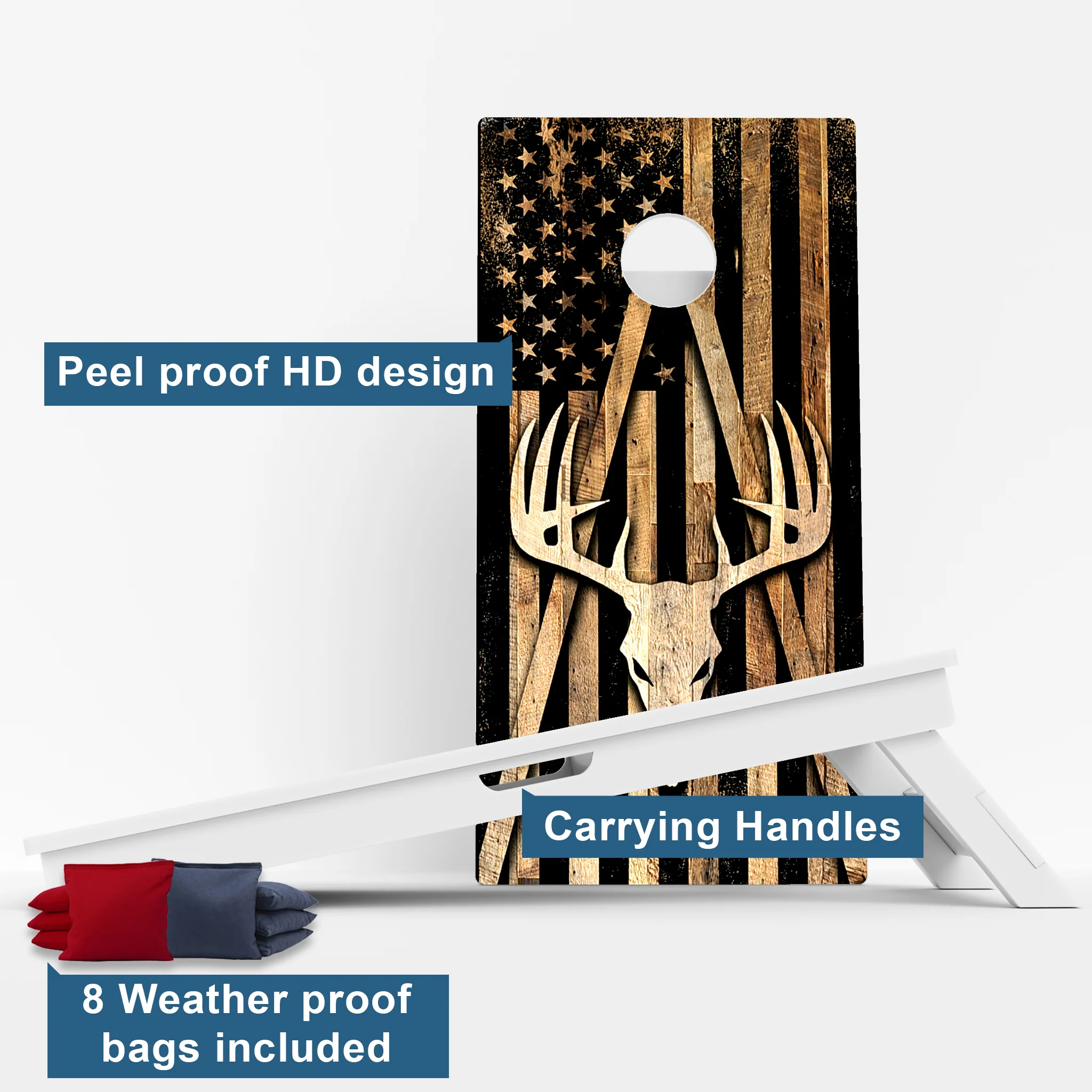 Deer Skull Weather Proof Cornhole Boards - Image 3