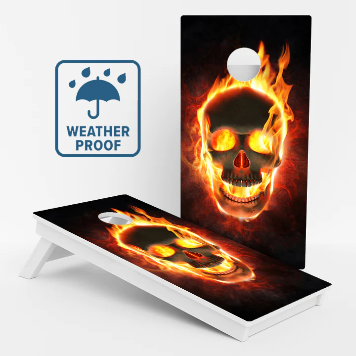 Fire Skull Weather Proof Cornhole Boards