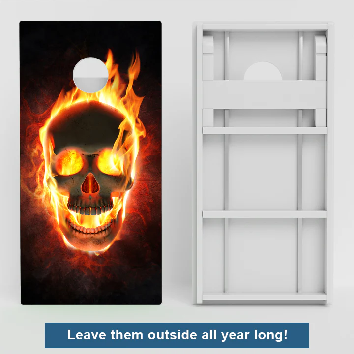Fire Skull Weather Proof Cornhole Boards - Image 2