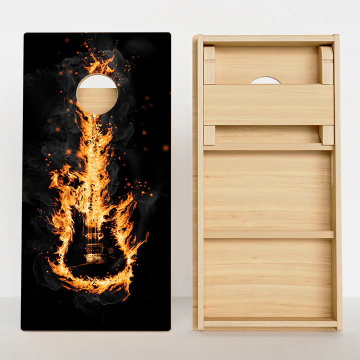 Flaming Guitar Professional Cornhole Boards - Image 2