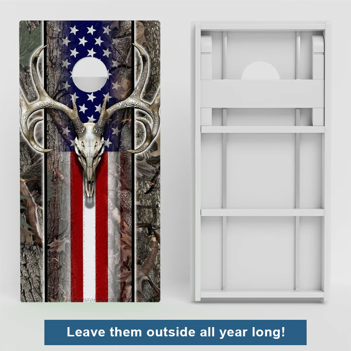Hunting American Flag Weather Proof Cornhole Boards - Image 2
