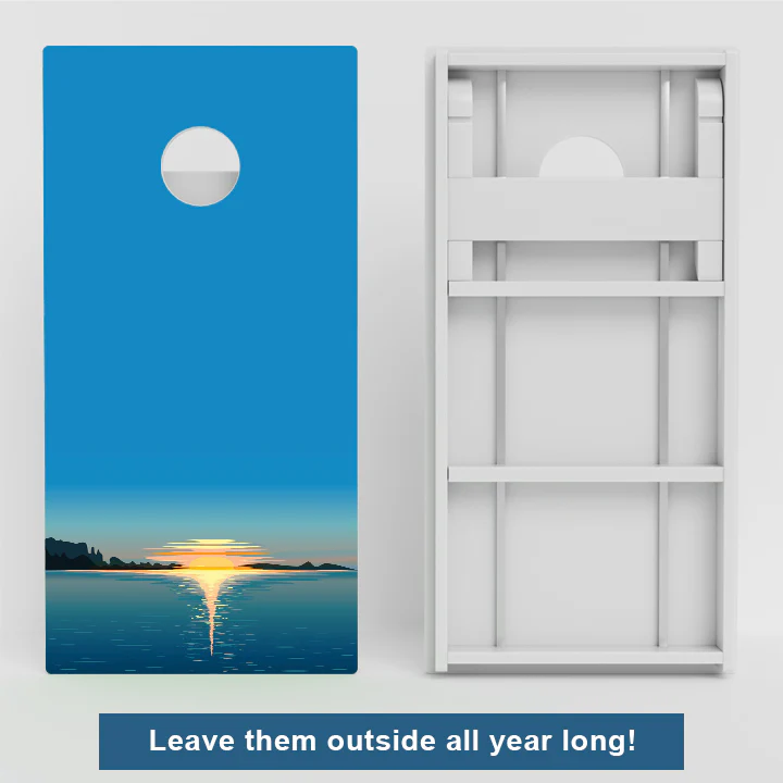 Lake Sunset Weather Proof Cornhole Boards - Image 2