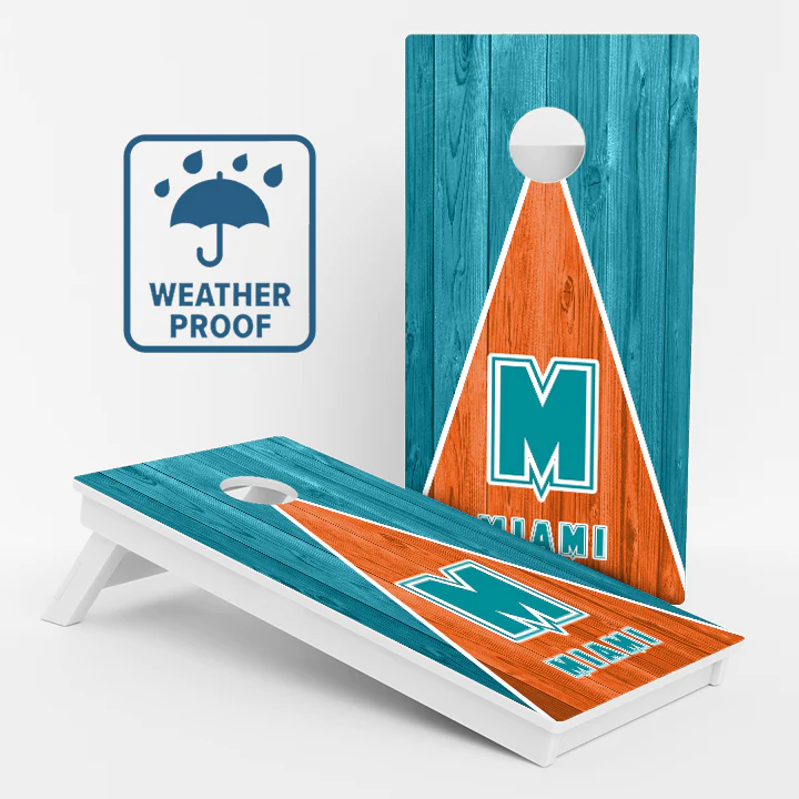 Miami Football Weather Proof Cornhole Boards