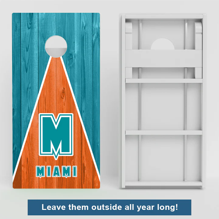 Miami Football Weather Proof Cornhole Boards - Image 2