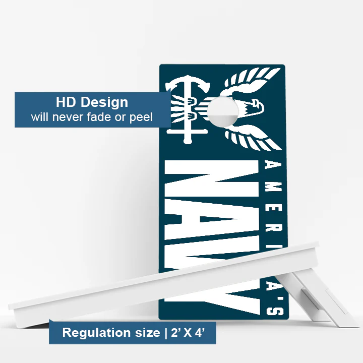 NAVY Weather Proof Cornhole Boards - Image 3