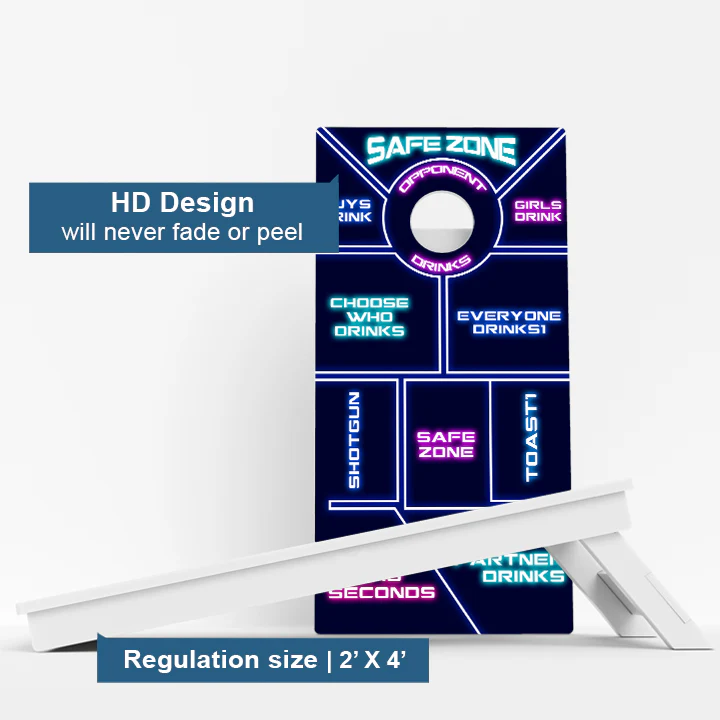 Neon Drinking Game Weather Proof Cornhole Boards - Image 3